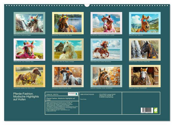 Produktbild: Pferde-Fashion. Modische Highlights auf Hufen (Wandkalender 2026 DIN A2 quer), CALVENDO Monatskalender