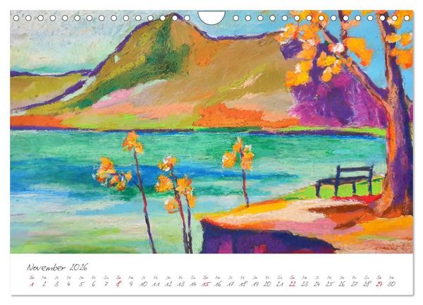 Produktbild: Oberbayerns Seen in Farbe - mit Pinsel und Farbe an den Ufern bayerischer Seen (Wandkalender 2026 DIN A4 quer), CALVENDO Monatskalender
