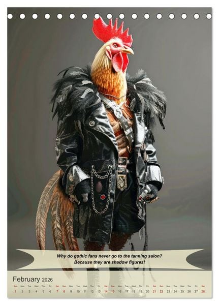 Produktbild: Funny animals in gothic style (Desk Calendar 2026 DIN A5 portrait), CALVENDO 12 Month DeskCalendar