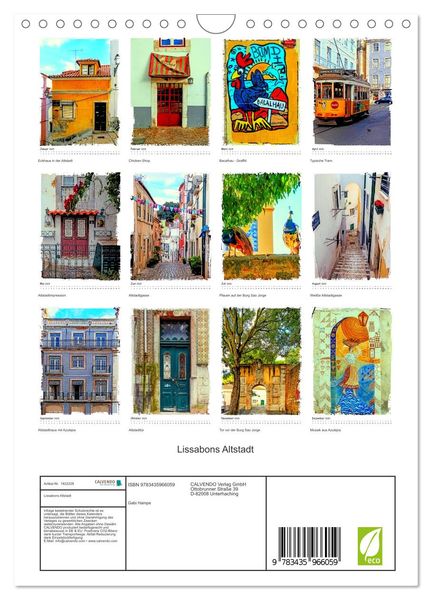 Produktbild: Lissabons Altstadt (Wandkalender 2025 DIN A4 hoch), CALVENDO Monatskalender