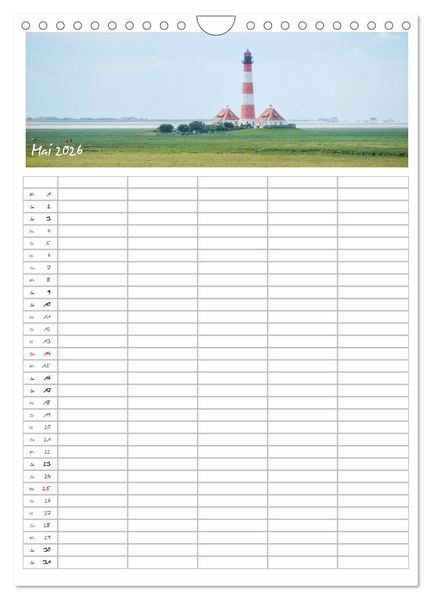 Produktbild: Nordfriesland - Familienplaner (Wandkalender 2026 DIN A4 hoch), CALVENDO Monatskalender