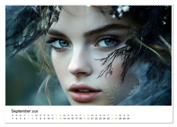Produktbild: Magische Frauen Portraits (hochwertiger Premium Wandkalender 2026 DIN A2 quer), Kunstdruck in Hochglanz