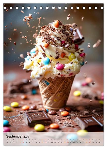 Produktbild: Eis - Raffinessen f&uuml;r Gourmets (Tischkalender 2026 DIN A5 hoch), CALVENDO Monatskalender