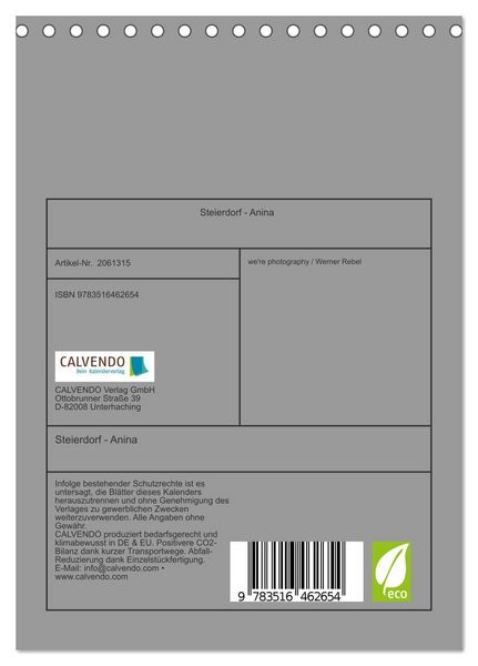 Produktbild: Steierdorf - Anina (Tischkalender 2026 DIN A5 hoch), CALVENDO Monatskalender