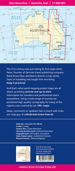 Produktbild: Reise Know-How Landkarte Australien, Ost / Australia, East (1:1.800.000)