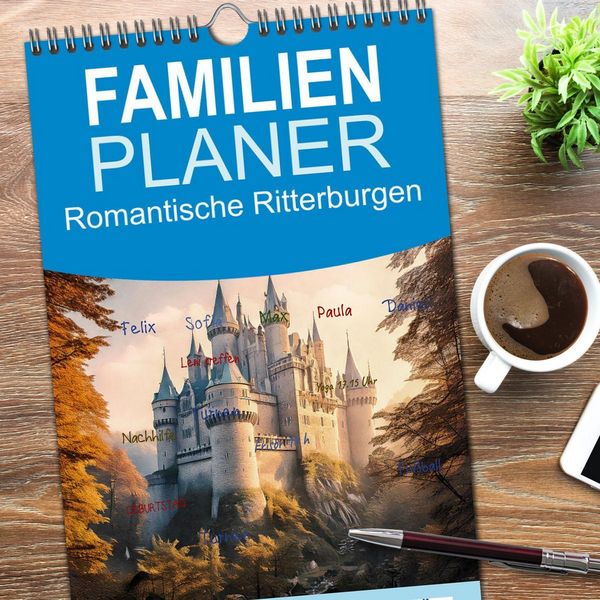 Produktbild: Familienplaner 2026 - Romantische Ritterburgen mit 5 Spalten (Wandkalender, 21 x 45 cm) CALVENDO