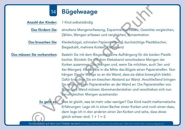 Produktbild: Vorschulideen auf dem Lern-Tablett serviert