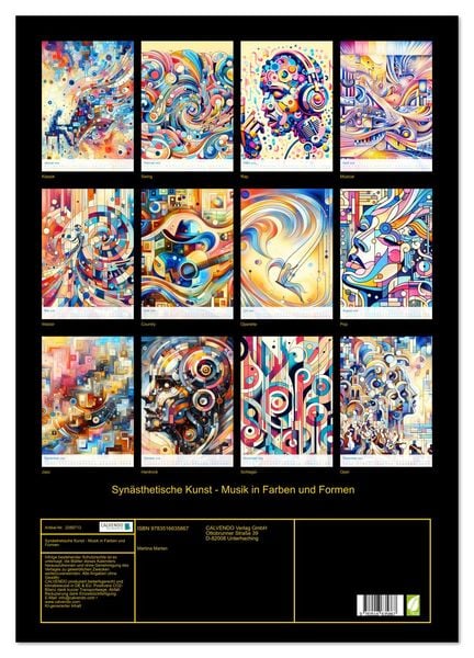 Produktbild: Syn&auml;sthetische Kunst - Musik in Farben und Formen (Wandkalender 2026 DIN A2 hoch), CALVENDO Monatskalender