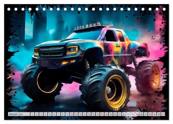 Produktbild: Coole KI-generierte OFF-ROAD-WAGEN (Tischkalender 2026 DIN A5 quer), CALVENDO Monatskalender
