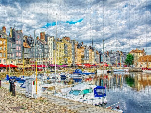 Produktbild: CALVENDO Puzzle Honfleur | 1000 Teile Lege-Gr&ouml;&szlig;e 64x48cm Foto-Puzzle f&uuml;r gl&uuml;ckliche Stunden