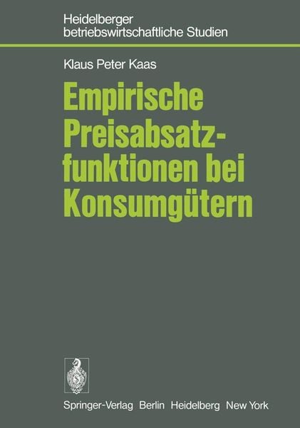 Produktbild: Empirische Preisabsatzfunktionen bei Konsumg&uuml;tern