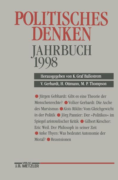 Produktbild: Politisches Denken. Jahrbuch 1998