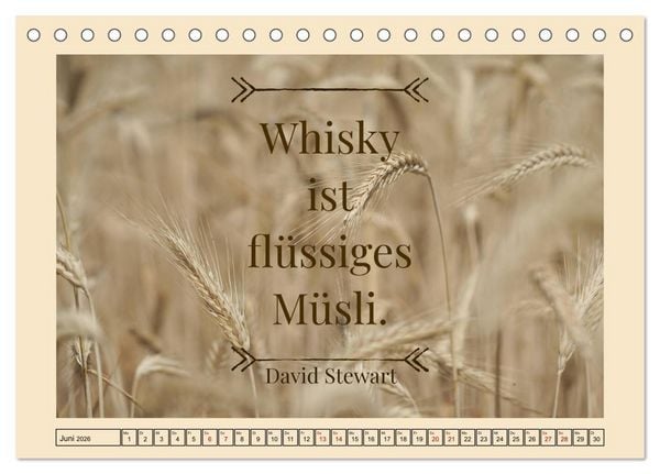Produktbild: Whisky-Weisheiten (Tischkalender 2026 DIN A5 quer), CALVENDO Monatskalender