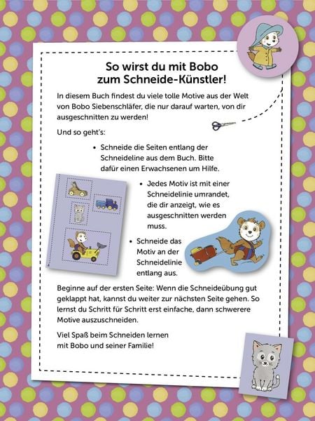 Produktbild: Bobo Siebenschl&auml;fer Mein erstes Ausschneidebuch