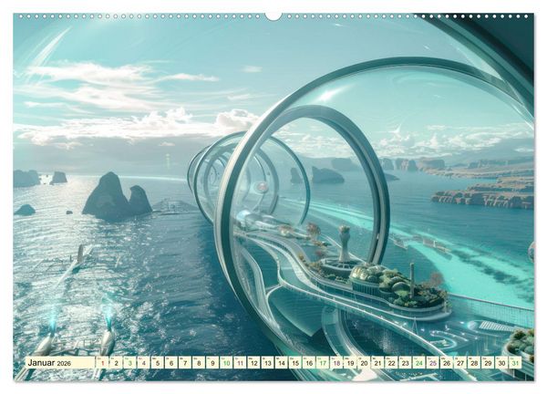 Produktbild: Science-Fiction Wasserwelten (hochwertiger Premium Wandkalender 2026 DIN A2 quer), Kunstdruck in Hochglanz