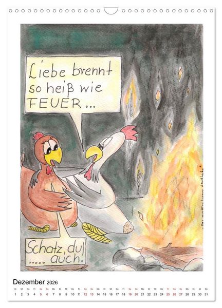 Produktbild: Das mecklenburger Landhuhn (Wandkalender 2026 DIN A3 hoch), CALVENDO Monatskalender