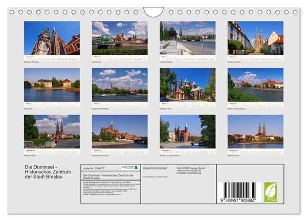 Produktbild: Die Dominsel - Historisches Zentrum der Stadt Breslau (Wandkalender 2026 DIN A4 quer), CALVENDO Monatskalender