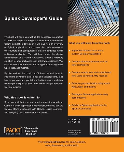 Produktbild: Splunk Developer's Guide