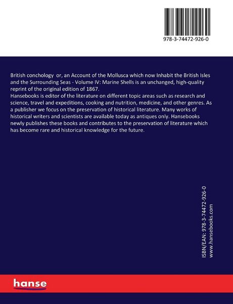 Produktbild: British conchology or, an Account of the Mollusca which now Inhabit the British Isles and the Surrounding Seas