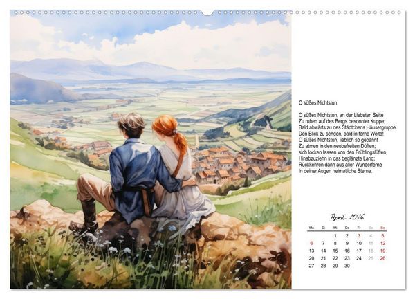 Produktbild: Gedichte von Theodor Storm (hochwertiger Premium Wandkalender 2026 DIN A2 quer), Kunstdruck in Hochglanz