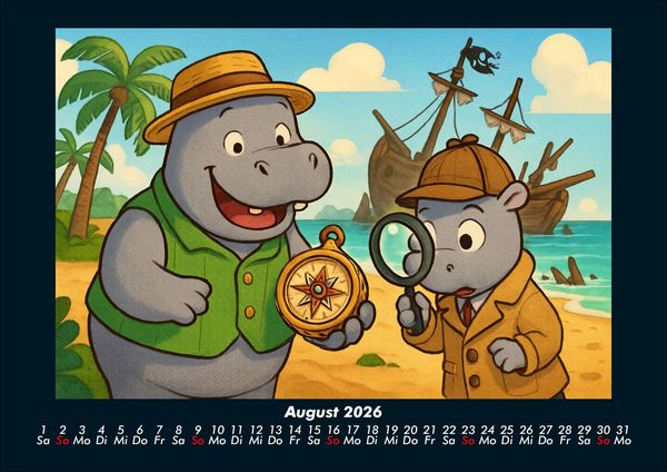 Produktbild: Sash & Sashito - Detektivmission durchs Jahr 2026 Fotokalender DIN A4