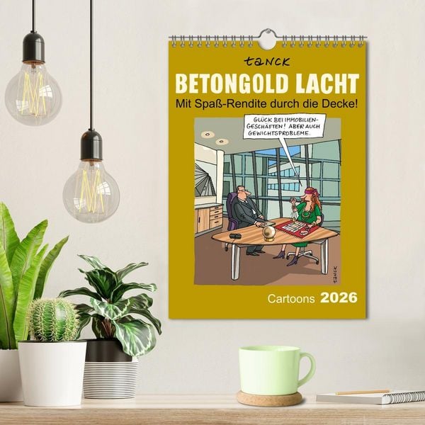 Produktbild: Betongold lacht - Cartoons (Wandkalender 2026 DIN A4 hoch), CALVENDO Monatskalender