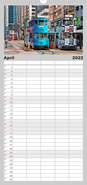 Produktbild: Durch die Welt mit der Stra&szlig;enbahn - Familienplaner hoch (Wandkalender 2022 , 21 cm x 45 cm, hoch)