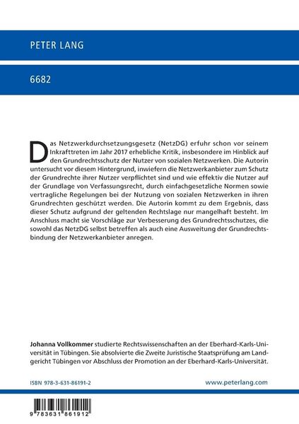 Produktbild: Grundrechtsschutz durch Private in Deutschland am Beispiel des Netzwerkdurchsetzungsgesetzes