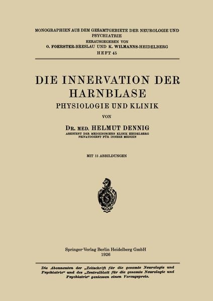 Produktbild: Die Innervation der Harnblase