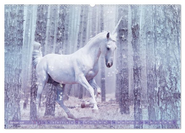 Produktbild: Einhorn Love - Fantasiewelt (hochwertiger Premium Wandkalender 2026 DIN A2 quer), Kunstdruck in Hochglanz
