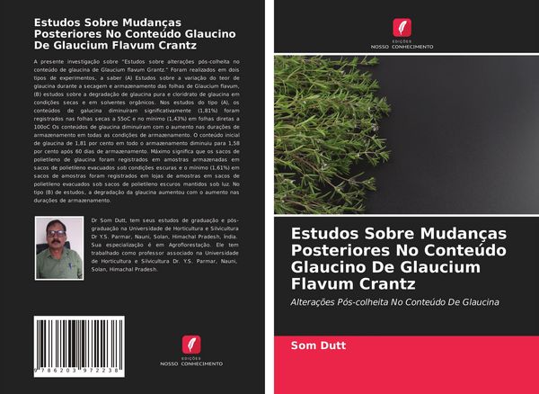 Produktbild: Estudos Sobre Mudan&ccedil;as Posteriores No Conte&uacute;do Glaucino De Glaucium Flavum Crantz