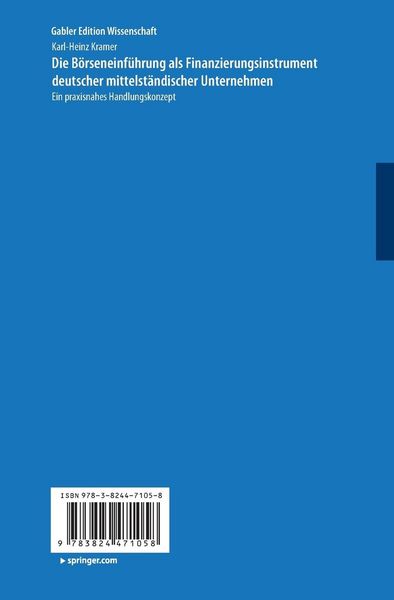 Produktbild: Die B&ouml;rseneinf&uuml;hrung als Finanzierungsinstrument deutscher mittelst&auml;ndischer Unternehmen
