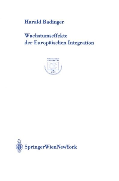 Produktbild: Wachstumseffekte der europ&auml;ischen Integration