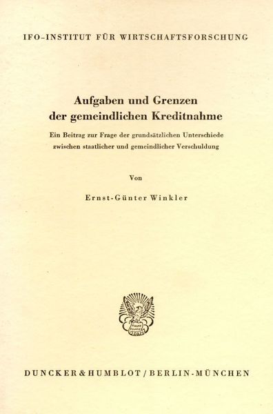 Produktbild: Aufgaben und Grenzen der gemeindlichen Kreditnahme.