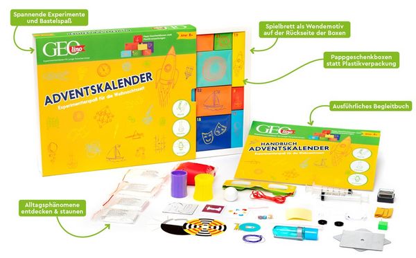 Produktbild: GEOlino Adventskalender Experimentierspa&szlig; f&uuml;r die Weihnachtszeit