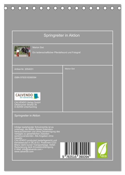 Produktbild: Springreiter in Aktion (Tischkalender 2026 DIN A5 hoch), CALVENDO Monatskalender