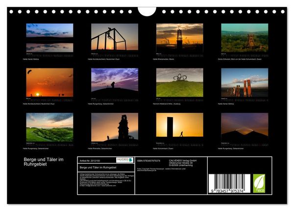 Produktbild: Berge und T&auml;ler im Ruhrgebiet (Wandkalender 2026 DIN A4 quer), CALVENDO Monatskalender