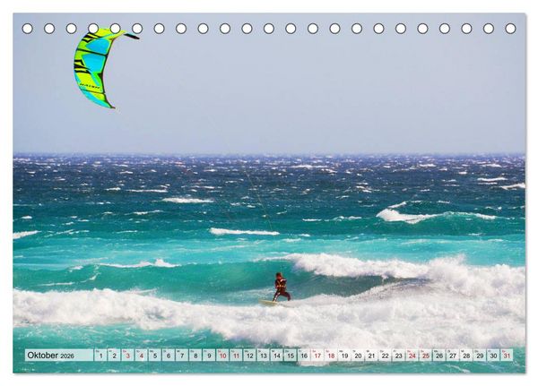 Produktbild: Kitesurfen - Action pur (Tischkalender 2026 DIN A5 quer), CALVENDO Monatskalender