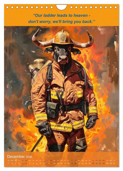 Produktbild: The beastly funny firefighters (Wall Calendar 2026 DIN A4 portrait), CALVENDO 12 Month Wall Calendar