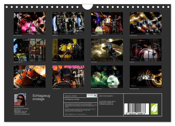 Produktbild: Schlagzeug onstage (Wandkalender 2026 DIN A4 quer), CALVENDO Monatskalender