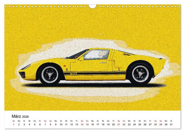 Produktbild: Car Art Edition Sportwagenlegenden (Wandkalender 2026 DIN A3 quer), CALVENDO Monatskalender