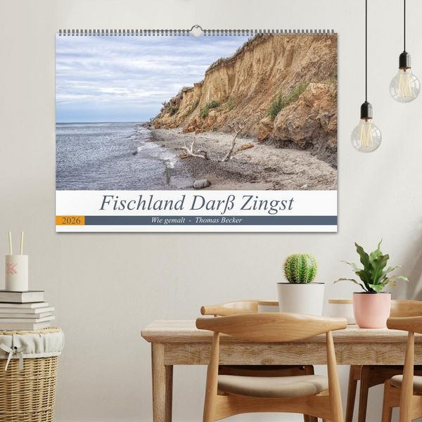 Produktbild: Fischland Dar&szlig; Zingst - wie gemalt (Wandkalender 2026 DIN A2 quer), CALVENDO Monatskalender