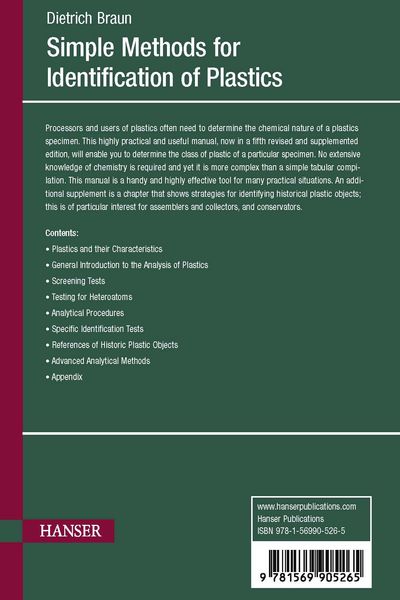 Produktbild: Simple Methods for Identification of Plastics