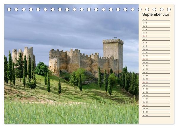 Produktbild: Burgen in Spanien (Tischkalender 2026 DIN A5 quer), CALVENDO Monatskalender