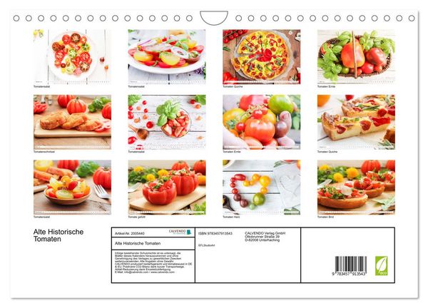 Produktbild: Alte Historische Tomaten (Wandkalender 2026 DIN A4 quer), CALVENDO Monatskalender