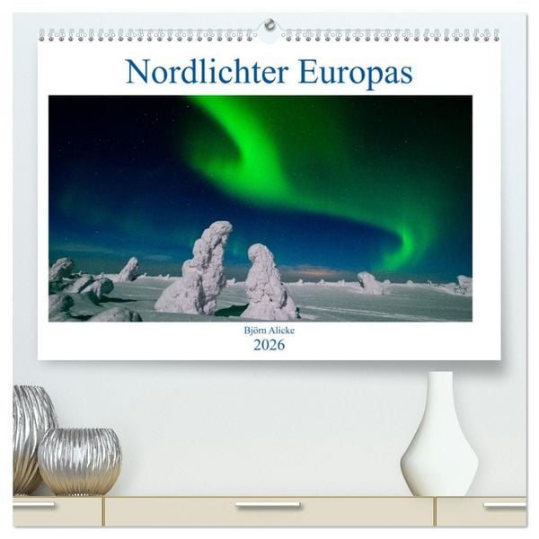 Produktbild: Nordlichter Europas (hochwertiger Premium Wandkalender 2026 DIN A2 quer), Kunstdruck in Hochglanz