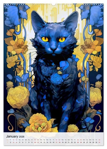 Produktbild: Feline Zen (Wall Calendar 2026 DIN A2 portrait), CALVENDO 12 Month Wall Calendar