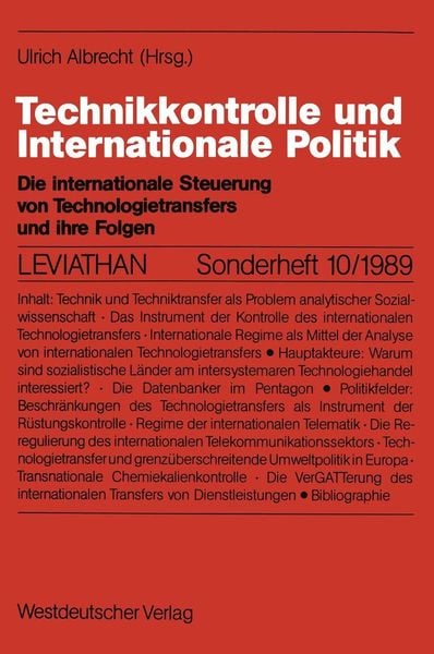 Produktbild: Technikkontrolle und Internationale Politik