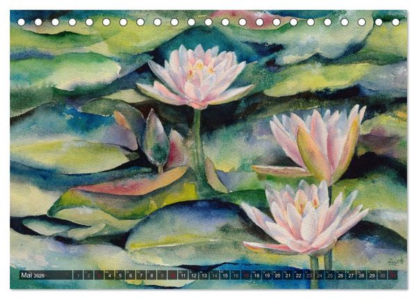 Produktbild: Garten Aquarelle (Tischkalender 2026 DIN A5 quer), CALVENDO Monatskalender
