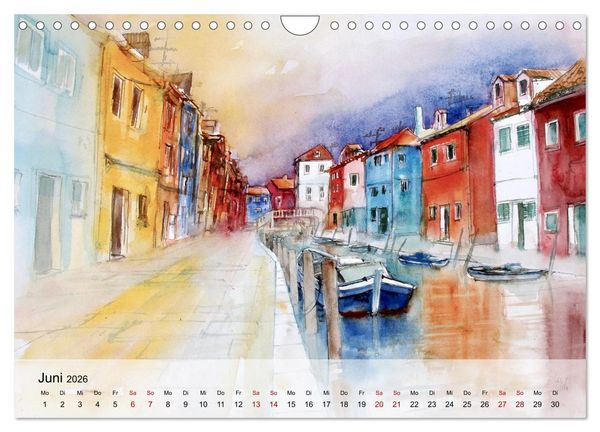 Produktbild: Aquarell auf Reisen - mit Eckard Funck (Wandkalender 2026 DIN A4 quer), CALVENDO Monatskalender